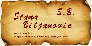 Stana Biljanović vizit kartica